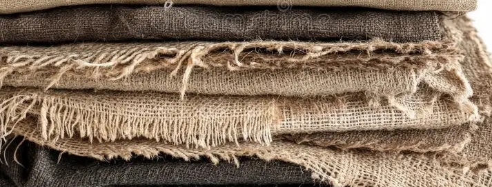 Natural fabric swatches with raw edges